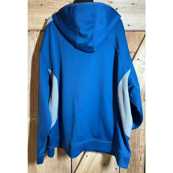 Men's Size XL Champion Duo Dry Royal Blue & Gray Hooded Jacket With Pockets - Picture 4 of 6